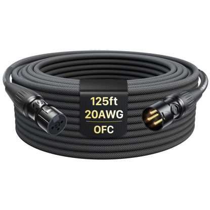 Picture of XLR Cables 125ft 1 Pack, Professional Gold-Plated Rean Connectors from Neutrik, Kevlar-Reinforced Nylon Braided XLR Microphone Cable, Mic Cable, Durable Shielded and Balanced XLR Male to Female Cord
