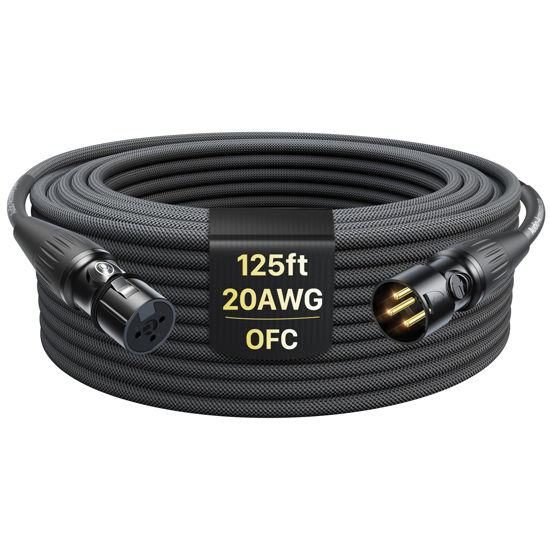Picture of XLR Cables 125ft 1 Pack, Professional Gold-Plated Rean Connectors from Neutrik, Kevlar-Reinforced Nylon Braided XLR Microphone Cable, Mic Cable, Durable Shielded and Balanced XLR Male to Female Cord