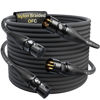 Picture of XLR Cables 20ft 2 Pack, Professional Gold-Plated Rean Connectors from Neutrik, Kevlar-Reinforced Nylon Braided XLR Microphone Cable, Mic Cable, Durable Shielded and Balanced XLR Male to Female Cord