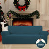 Picture of Easy-Going Stretch Oversized Sofa Slipcover 1-Piece Sofa Cover Furniture Protector Couch Soft with Elastic Bottom for Kids, Polyester Spandex Jacquard Fabric Small Checks Deep Teal
