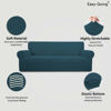 Picture of Easy-Going Stretch Oversized Sofa Slipcover 1-Piece Sofa Cover Furniture Protector Couch Soft with Elastic Bottom for Kids, Polyester Spandex Jacquard Fabric Small Checks Deep Teal