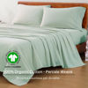 Picture of LANE LINEN 100% Organic Cotton Queen Sheets, 4Pc Cotton Sheets Queen Size Set, Classic Percale Weave Bedsheets Queen Size Bed, Soft Breathable Sheet & Pillowcase Sets, Deep Pocket 15" - Cool Blue