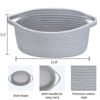 Picture of ABenkle Small Basket, 12"x 8" x 5" Cute Small Woven Basket, Rope Room Shelf Storage Basket, Cat Dog Toys Basket Chest Box, Decorative Empty Gift Basket with Handles - All Gray