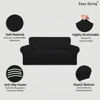 Picture of Easy-Going Stretch Oversized Loveseat Slipcover 1-Piece Sofa Cover Furniture Protector Couch Soft with Elastic Bottom for Kids Polyester Spandex Jacquard Fabric Small Checks Black