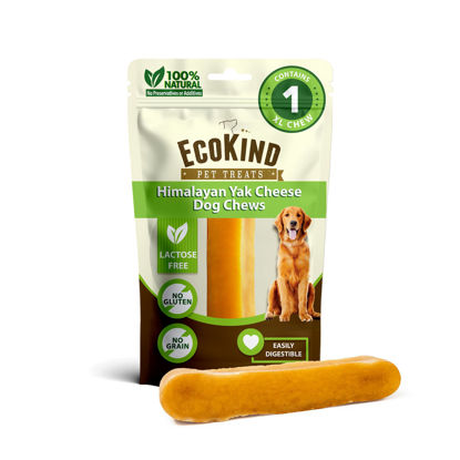 Picture of EcoKind Premium Gold Monster Yak Cheese Himalayan Dog Chew, Dog Treats Large Breed, All Natural, High Protein, for Aggressive Chewers, XL - 1 Chew