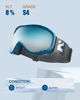Picture of ZIONOR Lagopus Ski Snowboard Goggles UV Protection Anti fog Snow Goggles for Men Women Adult Youth Blue Frame Revo Sapphire Lens