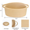 Picture of ABenkle Small Basket, 12"x 8" x 5" Cute Small Woven Basket, Rope Room Shelf Storage Basket, Cat Dog Toys Basket Chest Box, Decorative Empty Gift Basket with Handles - All Khaki
