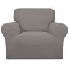 Picture of Easy-Going Stretch Chair Sofa Slipcover 1-Piece Couch Sofa Cover Furniture Protector Soft with Elastic Bottom for Kids, Pet. Spandex Jacquard Fabric Small Checks (Chair, Taupe)