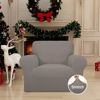 Picture of Easy-Going Stretch Chair Sofa Slipcover 1-Piece Couch Sofa Cover Furniture Protector Soft with Elastic Bottom for Kids, Pet. Spandex Jacquard Fabric Small Checks (Chair, Taupe)