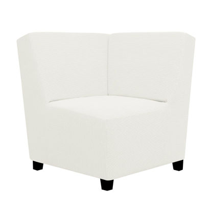 Picture of Easy-Going Stretch Sectional Corner Sofa Slipcover 1-Piece Couch Sofa Cover Furniture Protector Soft with Elastic Bottom for Kids, Pet, Spandex Jacquard Fabric Cream