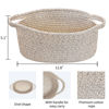 Picture of ABenkle Small Basket, 12"x 8" x 5" Cute Small Woven Basket, Rope Room Shelf Storage Basket, Cat Dog Toys Basket Chest Box, Decorative Empty Gift Basket with Handles - All Mixed Brown