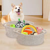 Picture of ABenkle Small Basket, 12"x 8" x 5" Cute Small Woven Basket, Rope Room Shelf Storage Basket, Cat Dog Toys Basket Chest Box, Decorative Empty Gift Basket with Handles - All Mixed Brown