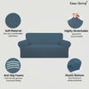 Picture of Easy-Going Stretch Oversized Loveseat Slipcover 1-Piece Sofa Cover Furniture Protector Couch Soft with Elastic Bottom for Kids Polyester Spandex Jacquard Fabric Small Checks Bluestone