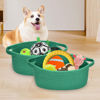 Picture of ABenkle Small Basket, 12"x 8" x 5" Cute Small Woven Basket, Rope Room Shelf Storage Basket, Cat Dog Toys Basket Chest Box, Decorative Empty Gift Basket with Handles - Deep Green