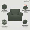 Picture of Easy-Going Stretch Chair Sofa Slipcover 1-Piece Couch Sofa Cover Furniture Protector Soft with Elastic Bottom for Kids, Pet. Spandex Jacquard Fabric Small Checks (Chair, Olive Green)