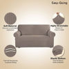 Picture of Easy-Going Stretch Loveseat Slipcover 1-Piece Sofa Cover Furniture Protector Couch Soft with Elastic Bottom for Kids Polyester Spandex Jacquard Fabric Small Checks (Loveseat, Taupe)