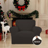 Picture of Easy-Going Stretch Chair Sofa Slipcover 1-Piece Couch Sofa Cover Furniture Protector Soft with Elastic Bottom for Kids, Pet. Spandex Jacquard Fabric Small Checks (Chair, Chocolate)