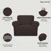 Picture of Easy-Going Stretch Chair Sofa Slipcover 1-Piece Couch Sofa Cover Furniture Protector Soft with Elastic Bottom for Kids, Pet. Spandex Jacquard Fabric Small Checks (Chair, Chocolate)
