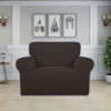 Picture of Easy-Going Stretch Oversized Chair Sofa Slipcover 1-Piece Couch Sofa Cover Furniture Protector Soft with Elastic Bottom for Kids Spandex Jacquard Fabric Small Checks Chocolate