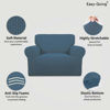 Picture of Easy-Going Stretch Oversized Chair Sofa Slipcover 1-Piece Couch Sofa Cover Furniture Protector Soft with Elastic Bottom for Kids Spandex Jacquard Fabric Small Checks Bluestone