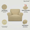 Picture of Easy-Going Stretch Chair Sofa Slipcover 1-Piece Couch Sofa Cover Furniture Protector Soft with Elastic Bottom for Kids, Pet. Spandex Jacquard Fabric Small Checks (Chair, Beige)