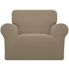 Picture of Easy-Going Stretch Chair Sofa Slipcover 1-Piece Couch Sofa Cover Furniture Protector Soft with Elastic Bottom for Kids, Pet. Spandex Jacquard Fabric Small Checks (Chair, Natural)
