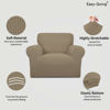 Picture of Easy-Going Stretch Chair Sofa Slipcover 1-Piece Couch Sofa Cover Furniture Protector Soft with Elastic Bottom for Kids, Pet. Spandex Jacquard Fabric Small Checks (Chair, Natural)