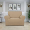Picture of Easy-Going Stretch Oversized Chair Sofa Slipcover 1-Piece Couch Sofa Cover Furniture Protector Soft with Elastic Bottom for Kids Spandex Jacquard Fabric Small Checks Sand
