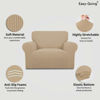 Picture of Easy-Going Stretch Oversized Chair Sofa Slipcover 1-Piece Couch Sofa Cover Furniture Protector Soft with Elastic Bottom for Kids Spandex Jacquard Fabric Small Checks Sand