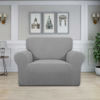 Picture of Easy-Going Stretch Oversized Chair Sofa Slipcover 1-Piece Couch Sofa Cover Furniture Protector Soft with Elastic Bottom for Kids Spandex Jacquard Fabric Small Checks Light Gray