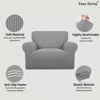 Picture of Easy-Going Stretch Oversized Chair Sofa Slipcover 1-Piece Couch Sofa Cover Furniture Protector Soft with Elastic Bottom for Kids Spandex Jacquard Fabric Small Checks Light Gray
