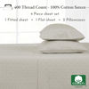 Picture of California Design Den 100% Cotton King Bed Sheet Set - 400 Thread Count Deep Pocket King Size Sheets & Pillowcase Set (Taupish-Sage Crosshatch)