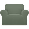 Picture of Easy-Going Stretch Chair Sofa Slipcover 1-Piece Couch Sofa Cover Furniture Protector Soft with Elastic Bottom for Kids, Pet. Spandex Jacquard Fabric Small Checks (Chair, Greyish Green)