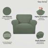 Picture of Easy-Going Stretch Chair Sofa Slipcover 1-Piece Couch Sofa Cover Furniture Protector Soft with Elastic Bottom for Kids, Pet. Spandex Jacquard Fabric Small Checks (Chair, Greyish Green)