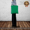 Picture of TOPDesign 12-Pack Economical 16"x15" Kelly Green Cotton Tote Bag, Lightweight Medium Reusable Grocery Shopping Cloth Bags, Suitable for DIY, Advertising, Promotion, Gift, Activity