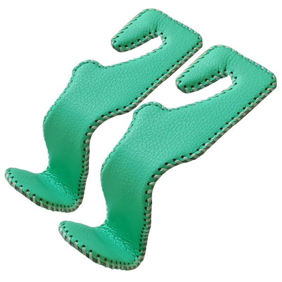 Picture of Car Hooks Universal Car Vehicle Back Seat Headrest Hanger Holder Hook Microfiber Leather & Stainless Steel for Bag Purse Cloth Drink Grocery (Green)