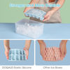 Picture of DOQAUS Ice Cube Tray with Lid and Bin, 4 Pack Silicone Plastic Ice Cubes Trays for Freezer with Box/Container, Stackable with Storage Iced Bucket Kits, Scoop, for Baby Food, Cocktail, Coffee