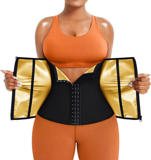 Picture of TrainingGirl Waist Trainer for Women Lower Belly Waist Trimmer Corset Tummy Wrap Workout Sweat Belt Band Sports Sauna Suit