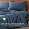 Picture of LANE LINEN Queen Sheets Set, 4Pc 100% Organic Cotton Bed Sheets Queen Size, Soft Sheets, Percale Weave, Luxury Hotel Sheets Queen Size, Breathable Queen Sheets Deep Pocket Upto 15" - Navy