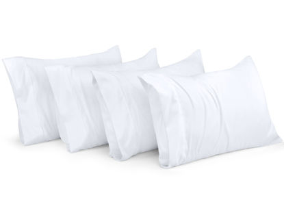 Picture of Utopia Bedding Standard Pillow Cases - Pack of 4 - Envelope Closure - Soft Brushed Microfiber Fabric - Shrinkage and Fade Resistant Pillow Covers Standard Size 20 X 26 Inches (Standard, White)
