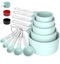 Picture of TILUCK Measuring Cups & Spoons Set, Stackable Cups and Spoons, Nesting Measure Cups with Stainless Steel Handle, Kitchen Gadgets for Cooking & Baking (Green)