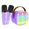 Picture of Portable Bluetooth Karaoke Speaker with 2 Wireless Microphones & LED Lights for Kids Birthday Parties