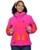 Picture of DEWBU Heated Jacket for Women with 12V Battery Pack Winter Outdoor Soft Shell Electric Heating Coat, Women's Rose Red, L