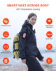 Picture of DEWBU Heated Jacket for Women with 12V Battery Pack Winter Outdoor Soft Shell Electric Heating Coat, Women's Black, XL