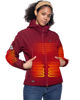 Picture of DEWBU Heated Jacket for Women with 12V Battery Pack Winter Outdoor Soft Shell Electric Heating Coat, Women's Red, XL