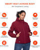 Picture of DEWBU Heated Jacket for Women with 12V Battery Pack Winter Outdoor Soft Shell Electric Heating Coat, Women's Red, M