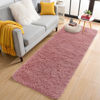 Picture of OLANLY 2x8 Machine Washable Runner Rugs for Hallway, Soft Fluffy Shaggy Bedside Rugs for Bedroom, Living Room, Indoor Floor Carpet for Kids Girls Boys, Nursery Rooms, Home Decor Aesthetic, Pale Pink