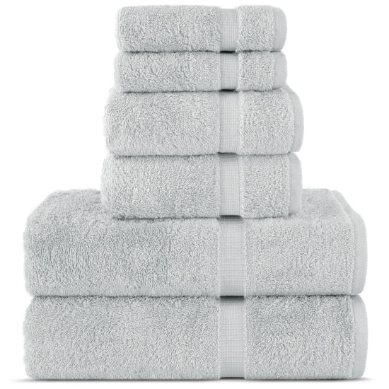 Picture of Chakir Turkish Linens Luxury Spa and Hotel Quality Premium Cotton 6-Piece Towel Set (2 x Bath Towels, 2 x Hand Towels, 2 x Washcloths, Silver Gray)