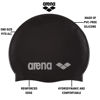 Picture of Arena Classic Unisex Soft Silicone Swim Cap for Women and Men, Intensive Training and Racing Comfortable Non-Slip Long Hair Swimming Hat, Fuchsia/White