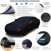 Picture of EzyShade 10-Layer Car Cover Waterproof All Weather. See Vehicle Size-Chart for Accurate Fit. Outdoor Full Exterior Covers for Automobiles Sedan Hatch. Rain Sun Snow. Black, Size A2 (See Size Chart)